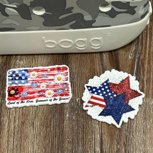 July 4th Bogg Bag Charms: Waterproof Acrylic Accessories