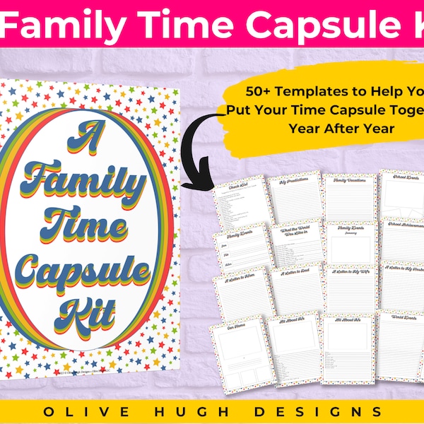 Family Time Capsule Kit • Yearly Time Capsule • Printable • C1
