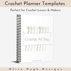 Printable Crochet Planner PDF in Boho • Project Organizer • Trackers & Templates • Swatch Calculator • Design Guides •  Crochet Inventories