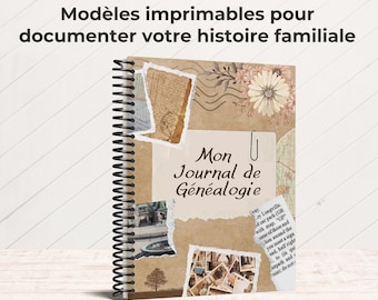 Modèles de Journal de Généalogie • Profils d’ancêtres • Planning de recherches • Arbres généalogiques • Chronologies  • Fichiers PDF