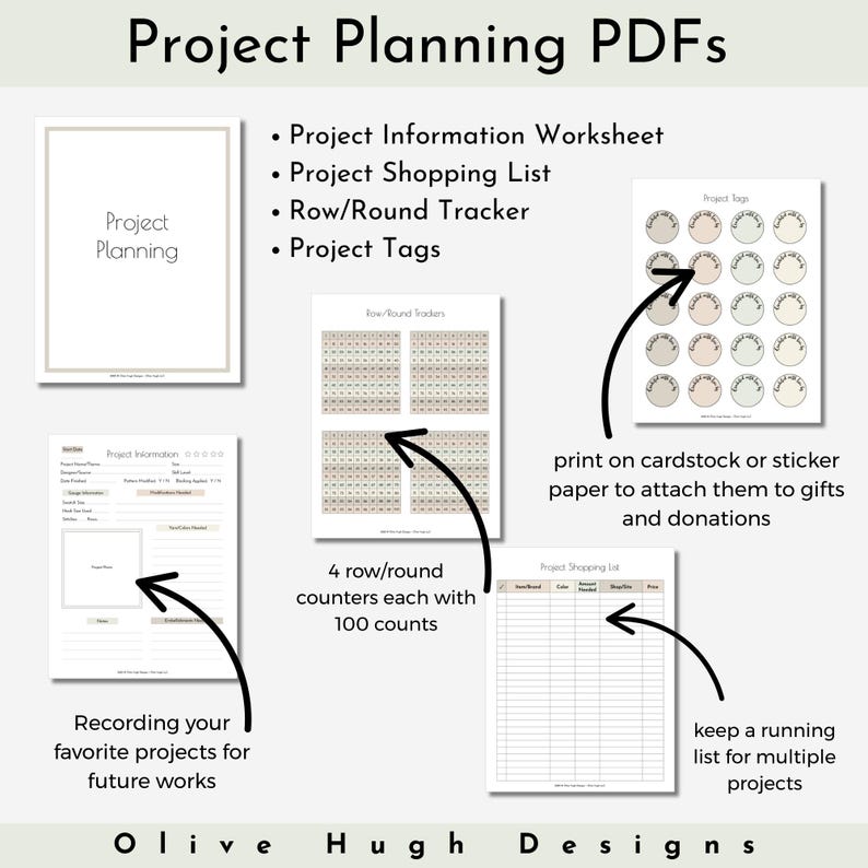 Crochet Planner Printable PDF • Project Organizer • Trackers ...