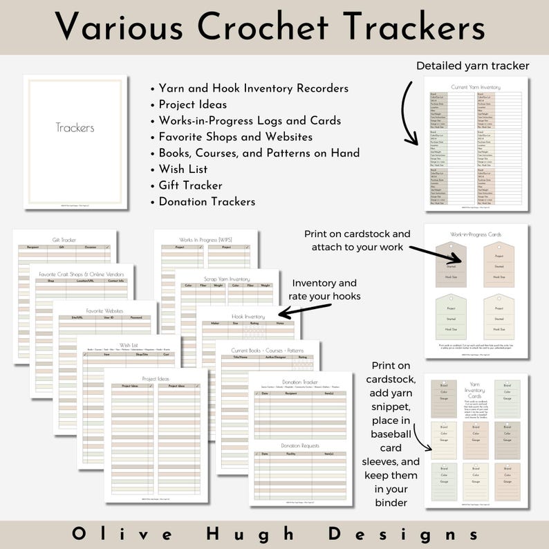Crochet Planner Printable PDF • Project Organizer • Trackers ...