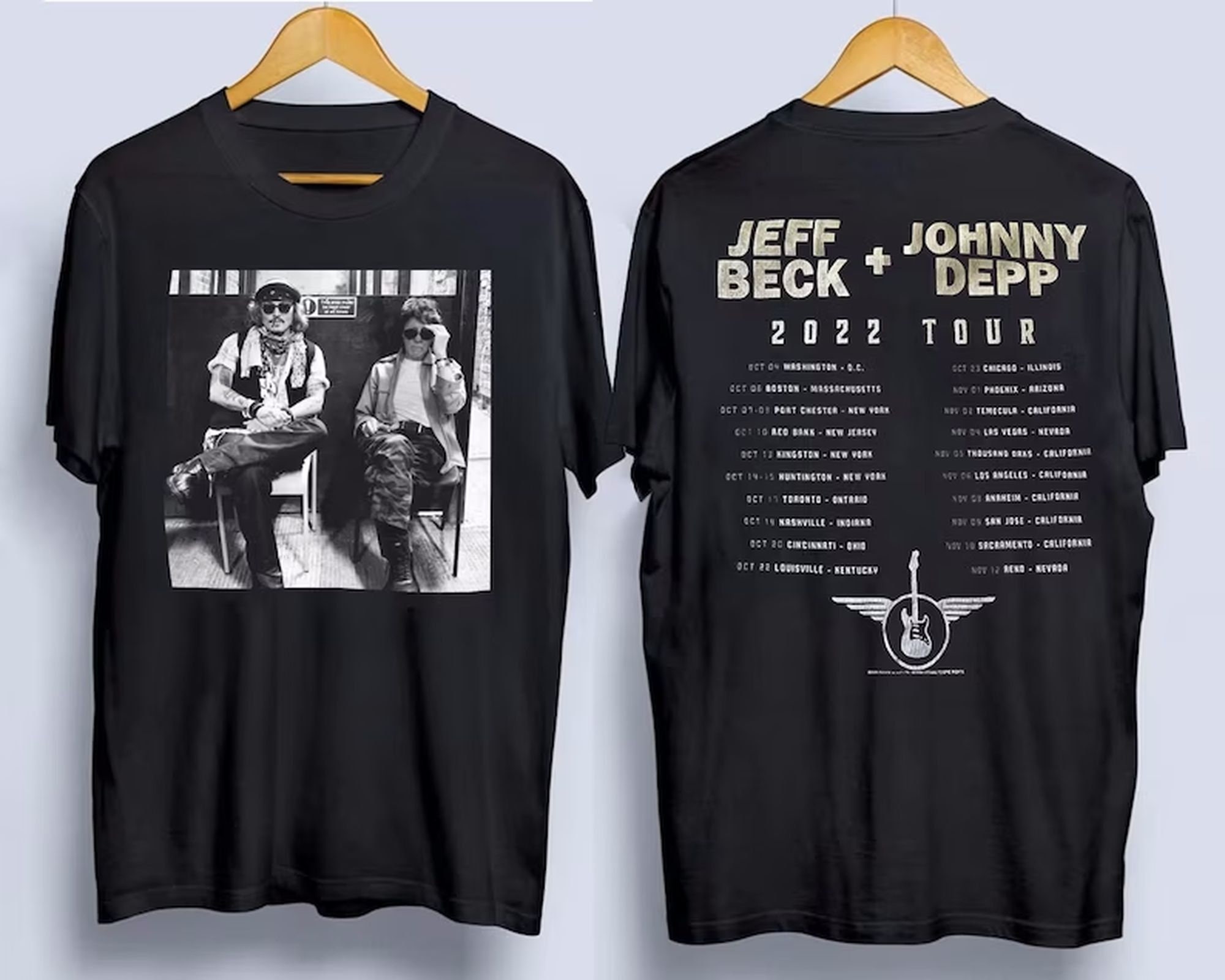 Discover Jeff Beck and Johnny Depp 2022 Tour Shirt