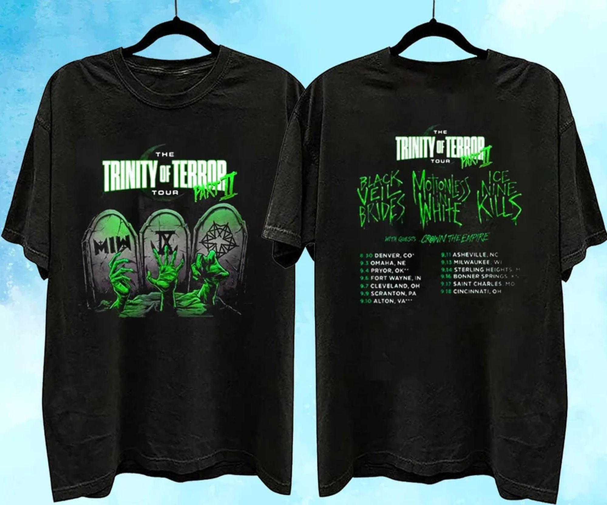 Discover Trinity Of Terror Tour 2022 Zweiseitiges Shirt