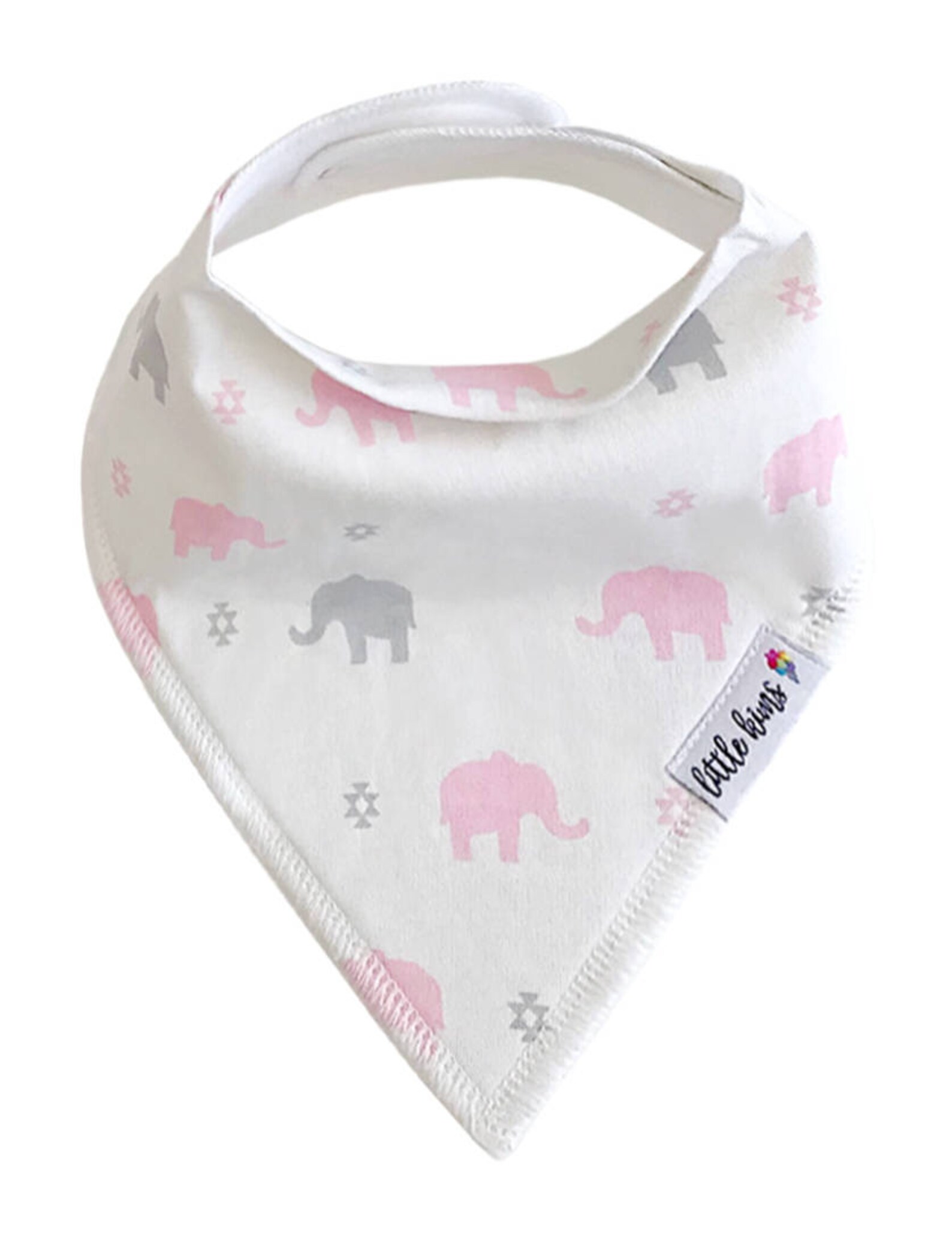 Organic Baby Bib Baby Girl Bandana Bib Pink Grey Elephant Bib Baby Gift