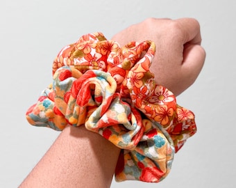 Fall Christmas velvet adult scrunchies, one size fit most, floral scrunchies, shopjande