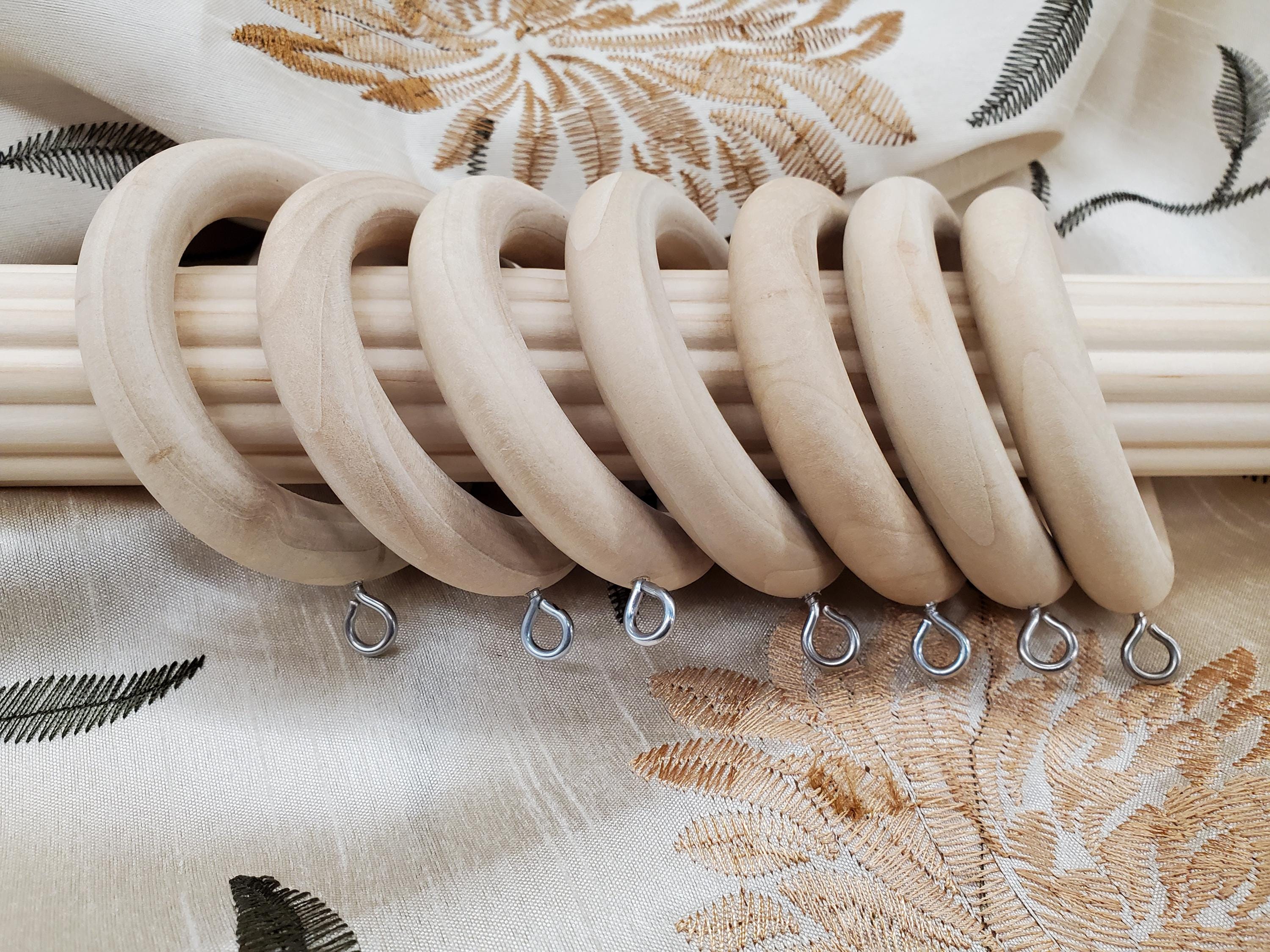 Wooden Drapery Rings Set of 7 for up to 1 3/8 Inch Diameter Poles - Etsy