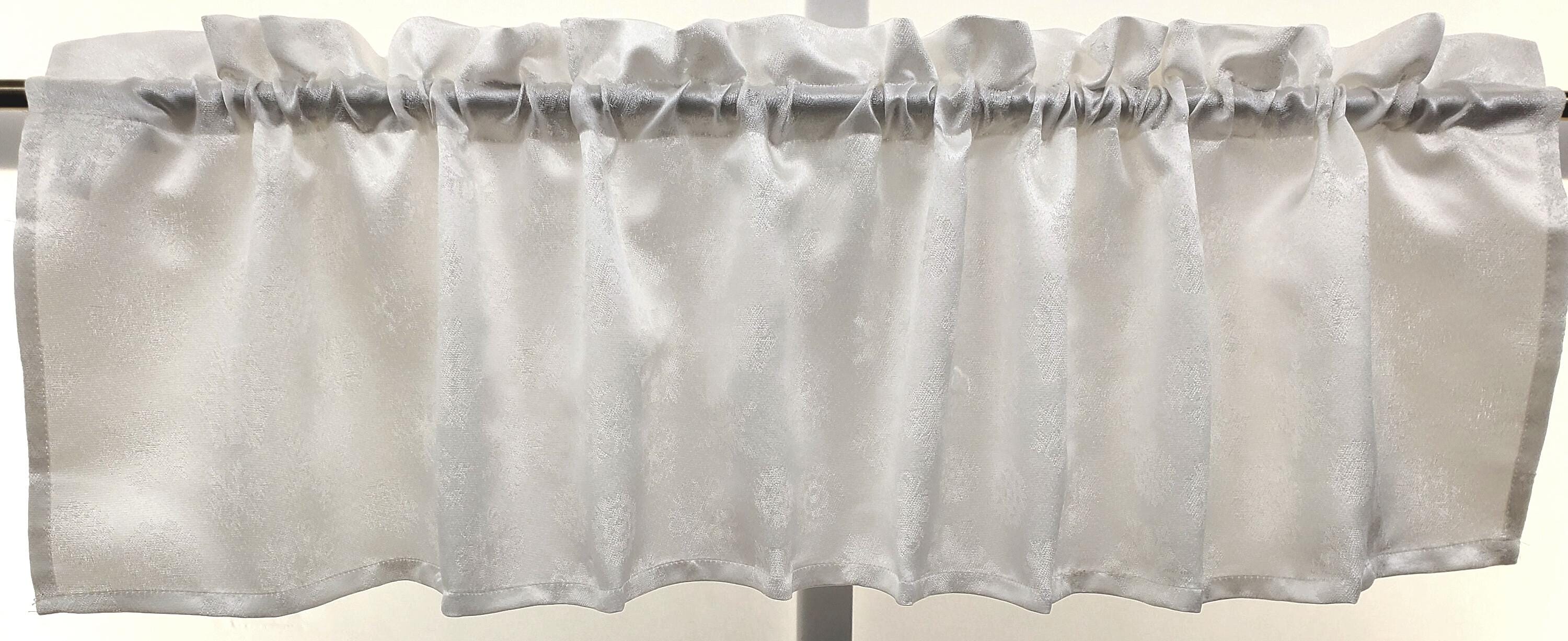 Ivory Lace Cafe Curtain With Swan Design – 24" Drop, Sold By The Yard, French Country Style