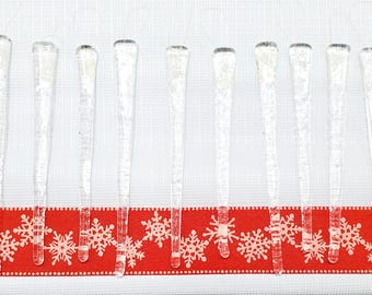 Handmade Glass Ornament-Icicle Set of 12