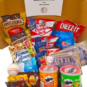 Baseball Snack Box with Customizable Card, Great for Athletes, Fans, Team Events, and Parties, Snack & Candy 4 Sizes to Choose from