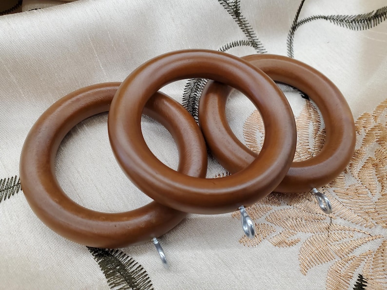 Wooden Drapery Rings Set of 7 for up to 1 3/8 Inch Diameter Poles - Etsy