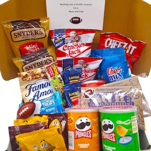 Football Snack Box with Customizable Card, Great for Athletes, Fans, Team Events, and Parties, Snack & Candy 4 Sizes to Choose from