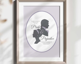 Orgulho e Preconceito: Impressão: Arte do livro de Jane Austen (download digital)