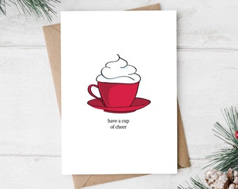 Imprimível | Xícara de Alegria | Natal | Feriado | Cartão | Cumprimento | Ambiente Aconchegante