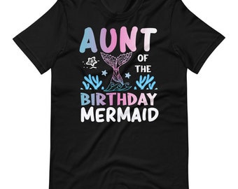 Camisa de sirena - camisa de la tía de la sirena - camisa de la sirena a juego - camisa de fiesta del cumpleaños de la sirena