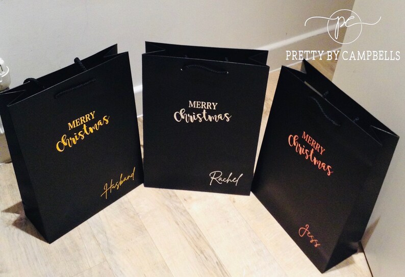 Luxury Personalised Christmas Gift Bag with rope handles