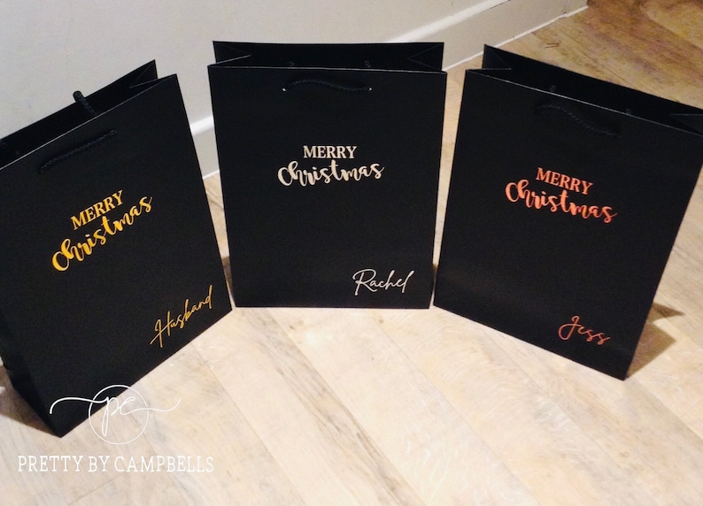 Luxury Personalised Christmas Gift Bag with rope handles