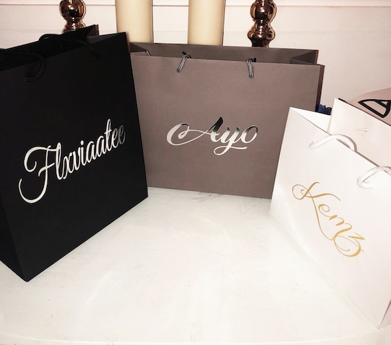 Large Black Personalised Luxury Gift Bag Perfect for All Occasion Keepsake Wedding Birthday Baby Shower Christening Etc. Etsy