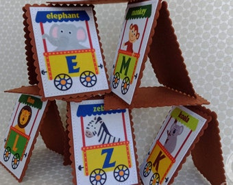 Felt Alphabet Flashcards: ABC Animal Train Learning Toy