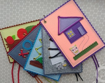 Felt Lacing Cards: Montessori Fine Motor Skills Toy for Toddlers