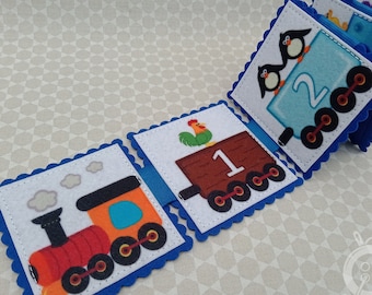 Felt Animal Number Flash Cards: Toddler Learning Travel Toy