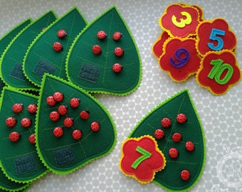 Ladybug Counting Game: Spring Montessori Number Learning Toy