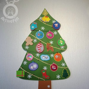 4-Parts Wall Felt Christmas Tree, Toddler Felt Christmas Tree, Montessori Christmas Activity, Foldable Christmas Tree, Kids Christmas Toy