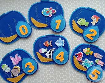 0-5 Counting Sea Creatures, Toddler Magnetic Learning Activity, Montessori Home Education, Learning Numbers Toddler Felt Matching Game