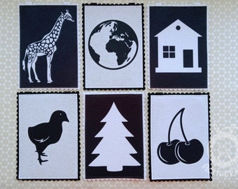 High Contrast Felt Baby Flashcards: Visual Stimulation, Infant Sensory Development