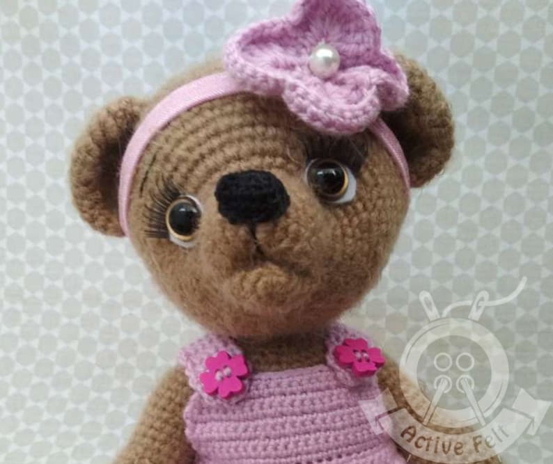 Crochet Bear Amigurumi Soft Baby Toy Knitted Bear Toy Toddler Gift Knitted Baby Bear Toy Stuffed Animal Doll