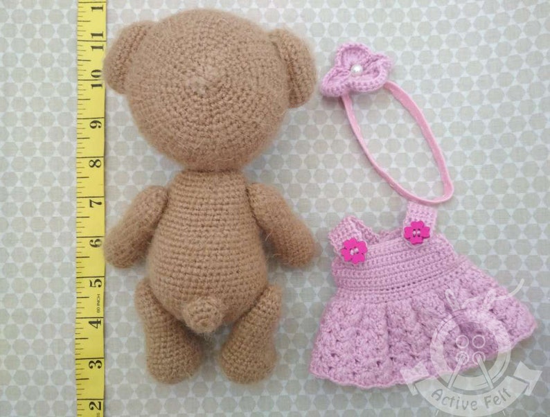 Crochet Bear Amigurumi Soft Baby Toy Knitted Bear Toy Toddler Gift Knitted Baby Bear Toy Stuffed Animal Doll