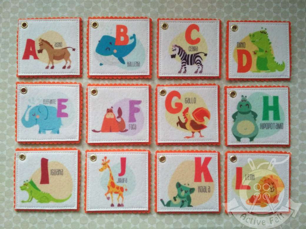 Spanish ABC Felt Flash Cards Kids Spanish Flashcards Etsy
