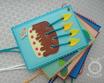 Felt Lacing Cards: Montessori Fine Motor Skills Travel Toy