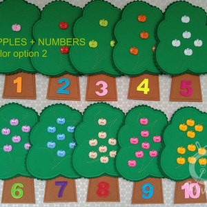 numbers recognition Montessori felt matching game