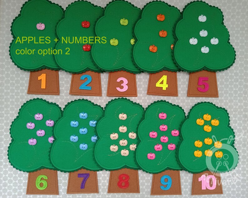numbers recognition Montessori felt matching game