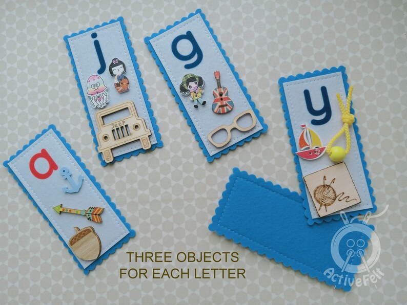 Montessori ABC Flash Cards With Wooden Trinkets, Alphabet Learning - Etsy