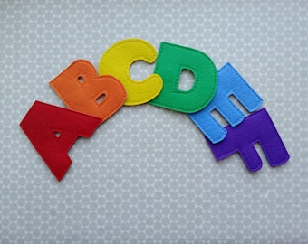 Alphabet Felt Letters, Rainbow Uppercase ABC Letters