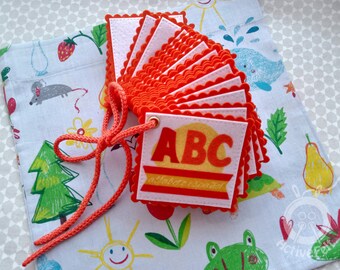 Cartes flash en feutre ABC en espagnol : jeu de l'alphabet pour enfants