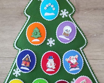 Magnetic Felt Christmas Tree for Toddlers: Personalized Ornament, Fridge Decor