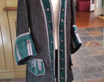 Green and black pirate coat