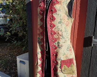 Brown floral pirate vest