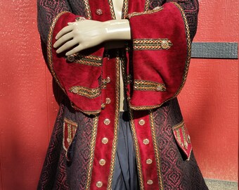Red and black pirate coat
