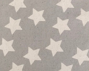 Starry Night - Pale Grey background on Organic Half Panama cotton - sample