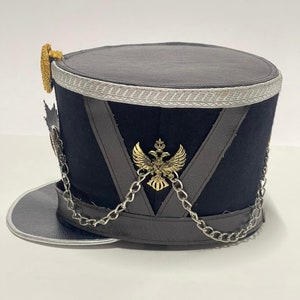 Black Austrian Hat  from the Napoleonic wars  Helmet  silver