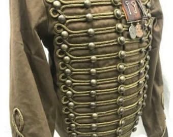 Men's Steampunk Hussar Jacket: Military Style Braided Jacket