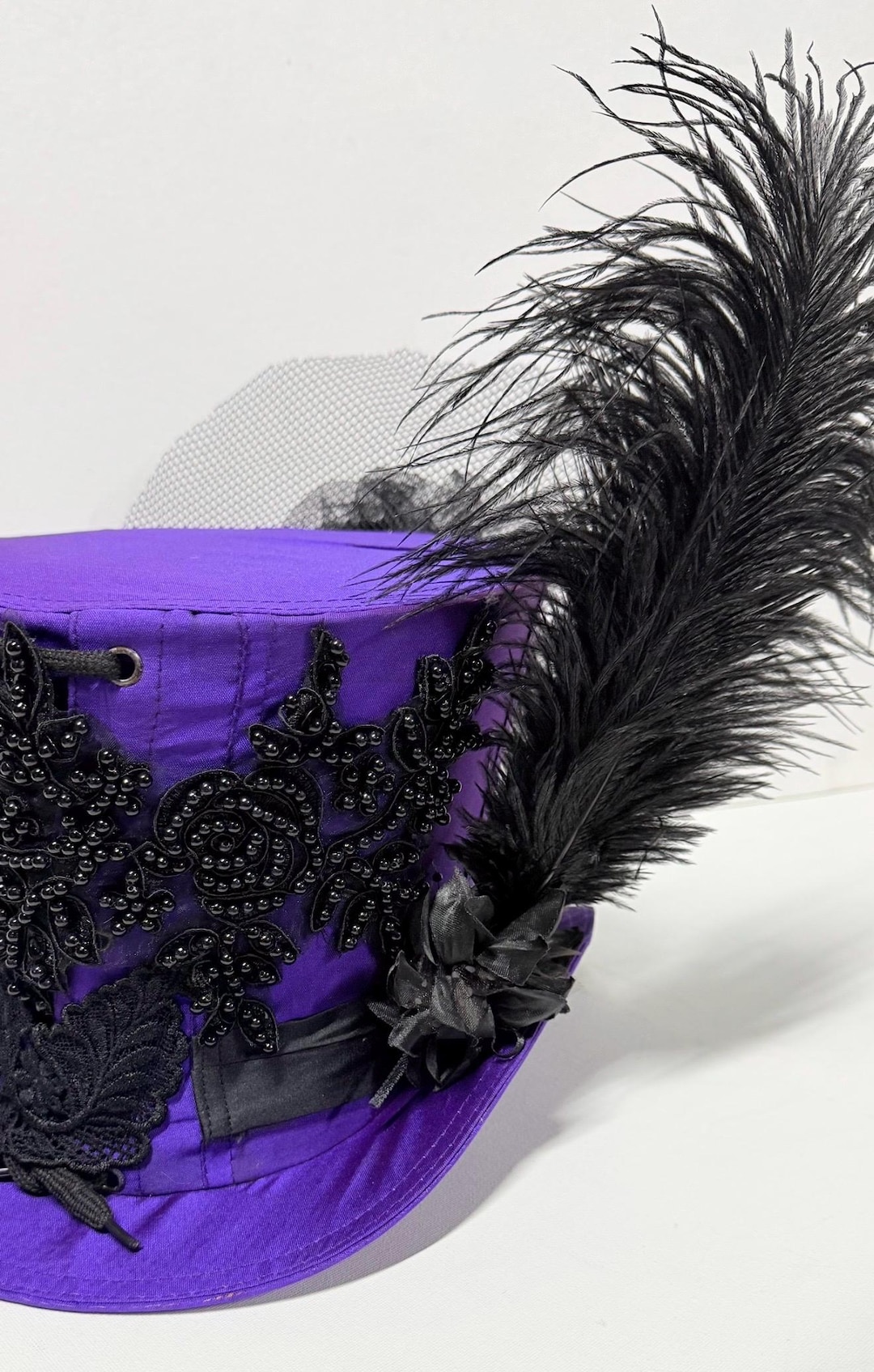 Purple Handmade Victorian Gothic Hat With Back Bustle - Etsy