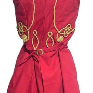 Women Ring master Hussar Red/Gold Waistcoat with back tails in chest fit size 32/34/36/3840 image 4