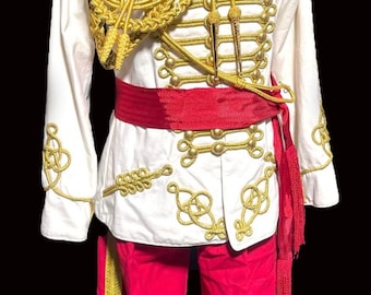 Prince Eric jacket/Pant  uniform Gold Braiding Hussar Jacket gold shoulder accessories size to fit 40”,42”,44”, 46” chest