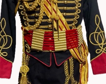 8pcs Ceremonial Hussar Officers complete Suit with front fall Pants  Aiguillette, Cross chest and barrel sash and 3 badges