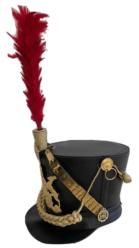 Black Feather Helmet with Silver Jewel and Braiding Plume Black Feather Helmet with Silver Jewel and Braiding Plume
